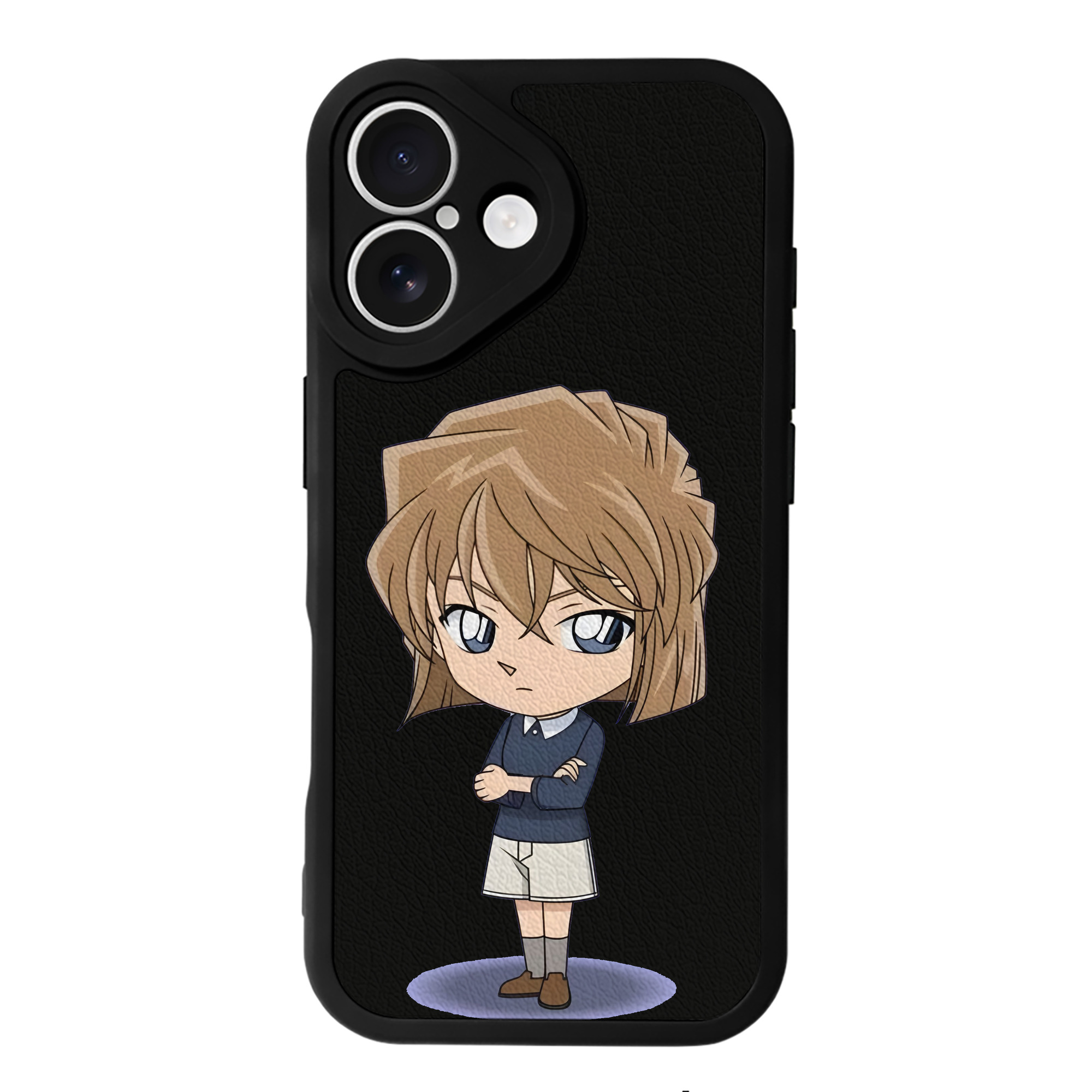 （画像用） 名探偵コナン 灰原 哀 はいばら あい Detective Conan Anita Hailey、Vi Graythorn Haibara Ai 【iPhone 16シリーズ対応】シリコンスマホケース（レザー調） 材質：シリコン